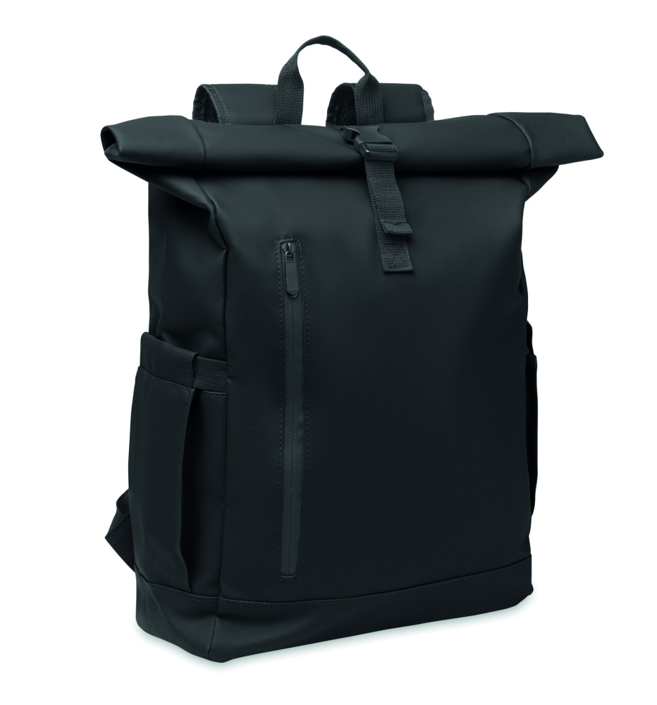 Logo trade business gift photo of: Rolltop laptop rucksack 600D
